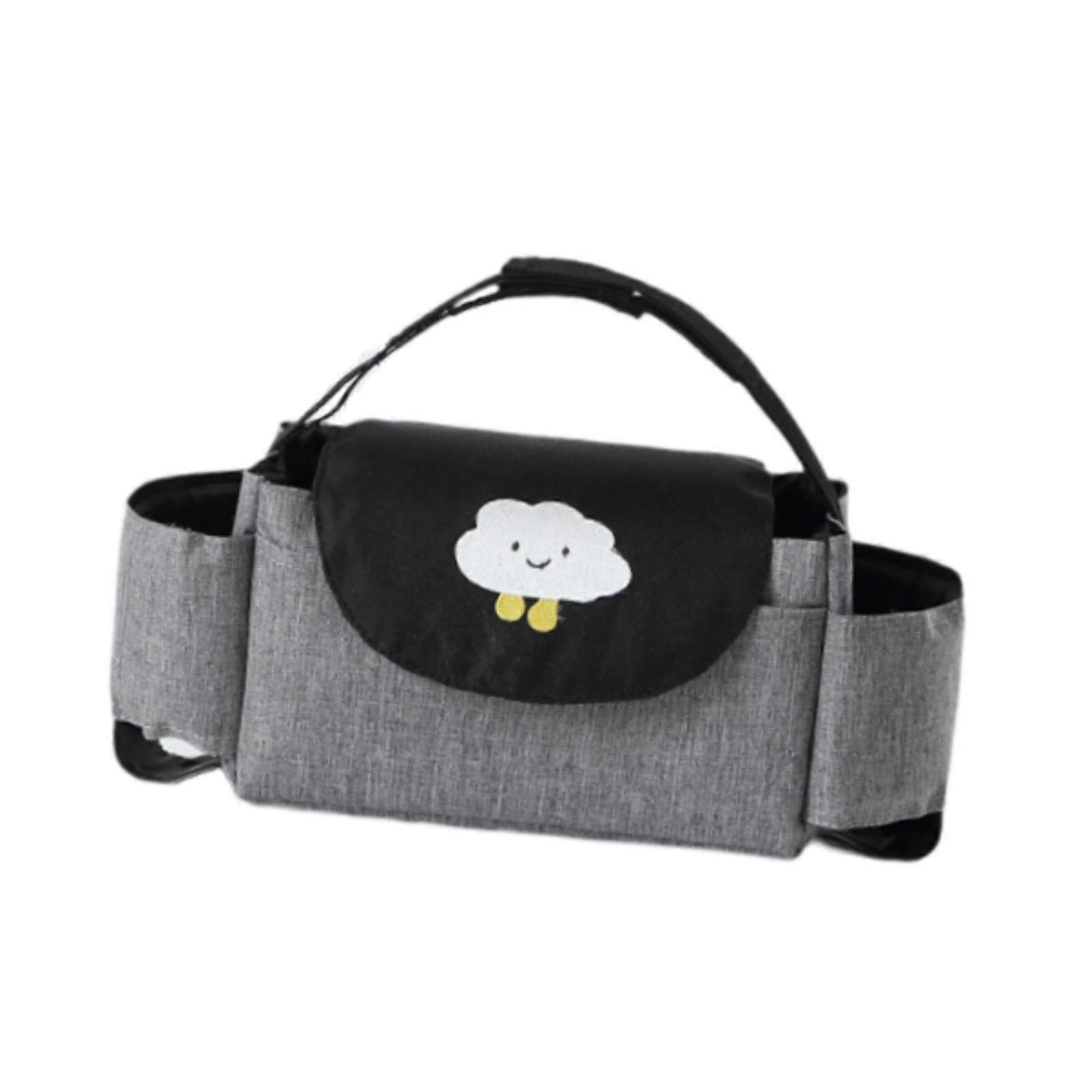 Strollers Organizer Bag Container Baby Diaper Bag for Pushchair Strollers Pram black gray Cloud
