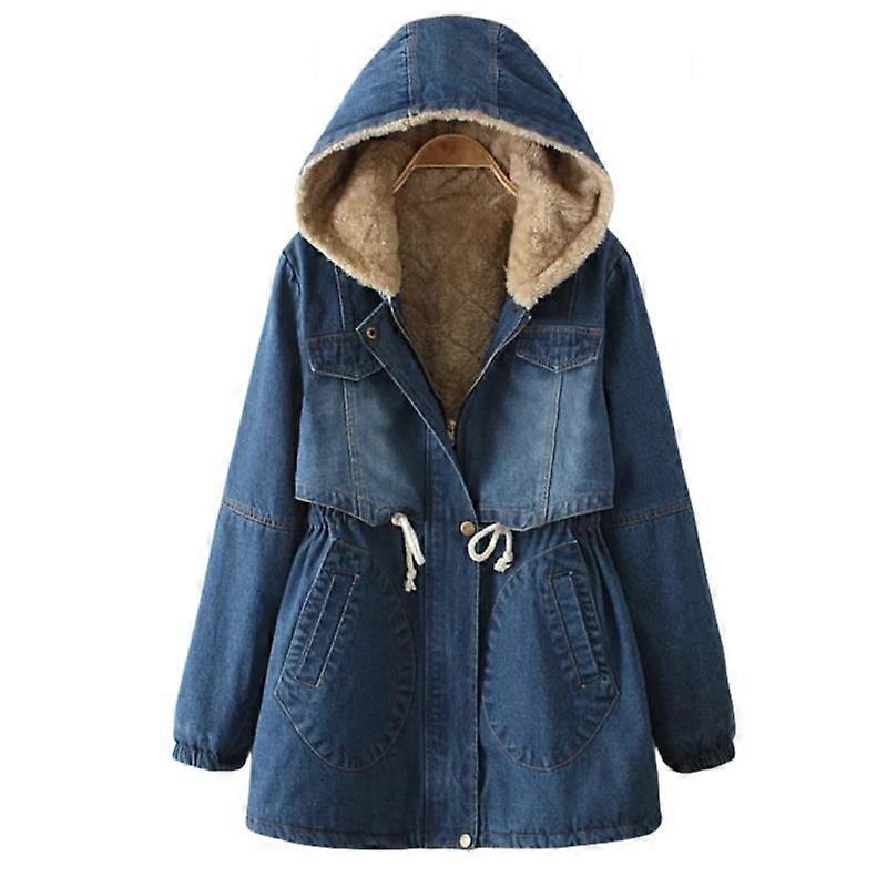 Ladies Insulated Hooded Denim Jacket