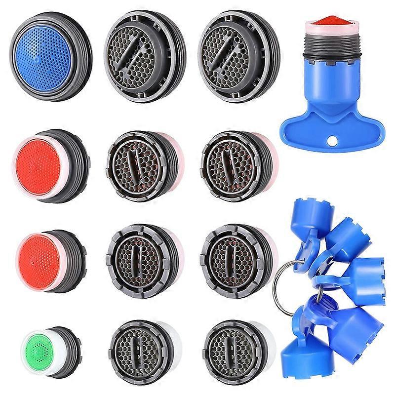 12 Pieces Faucet Aerator For Cache Aerators And 5 Pieces Cache Faucet Aerator Key Removal Wrenches Cache Aerators