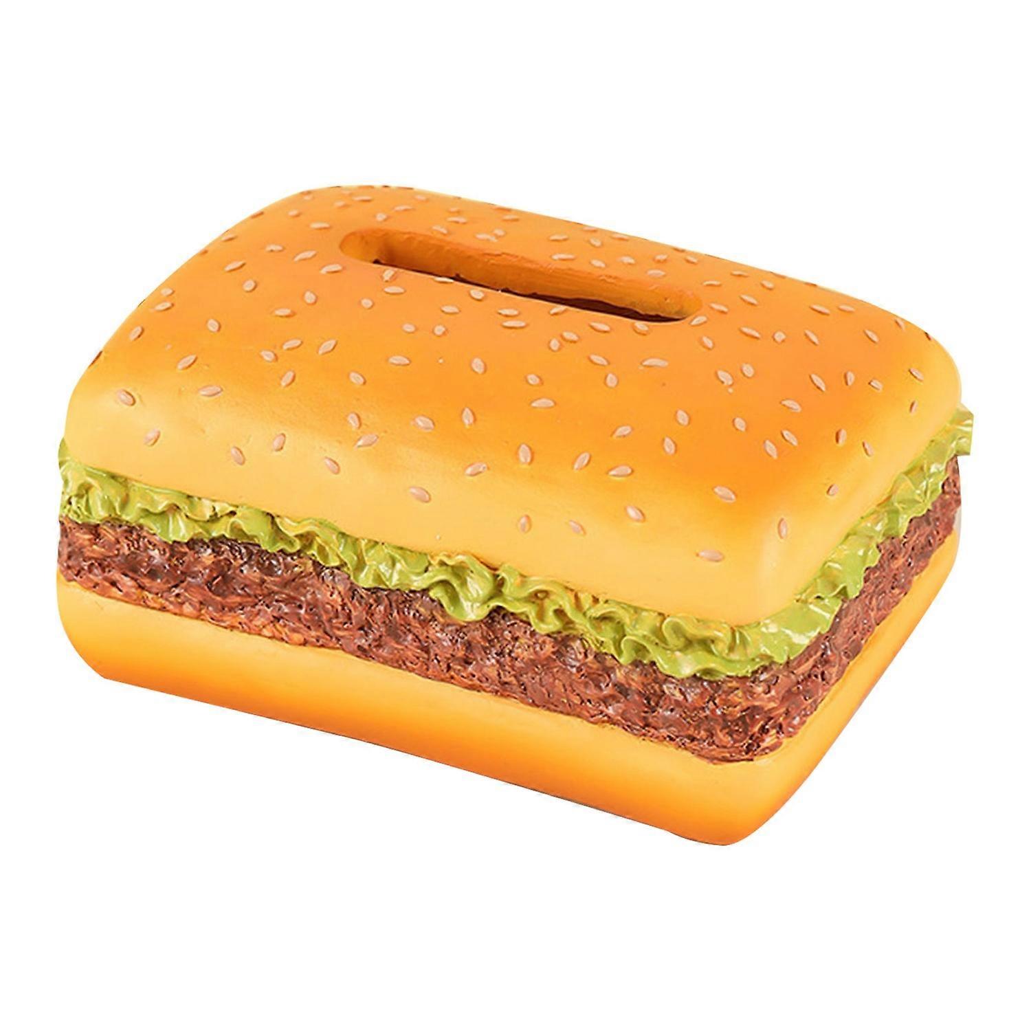Burger Tissue Box Large Capacity Realistic Looking Hamburger Tissue Storage Box Decorative Paper