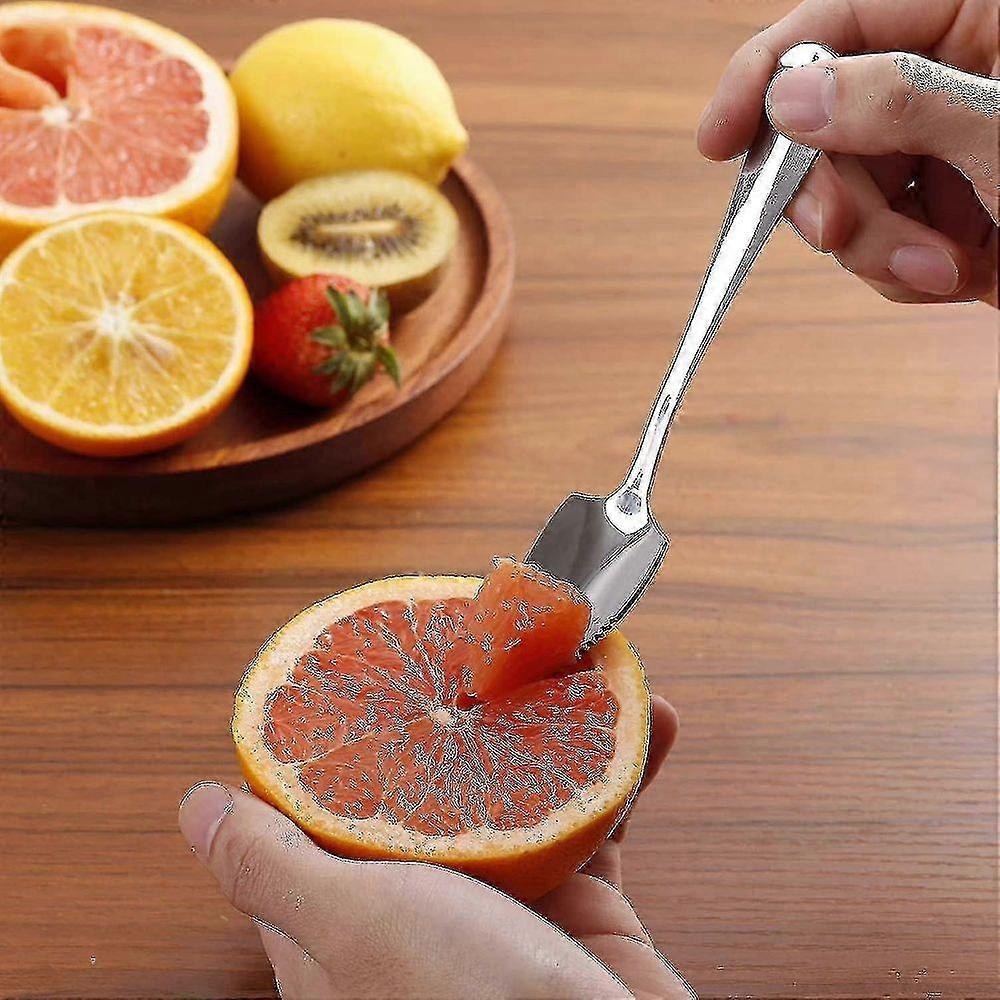 Grapefruitová lžíce Set 6 kusů potravinářské nerezové oceli Dezertní lžíce Zrcadlová ovocná lžíce, zoubkovaná Gra