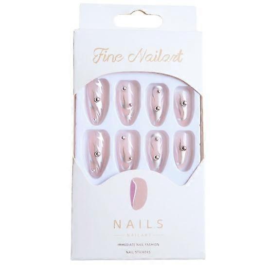 24Pcs Fake Nails Full Glue Removable Mixed Size Ultra-Thin with Harmless Cover Press-on Nail