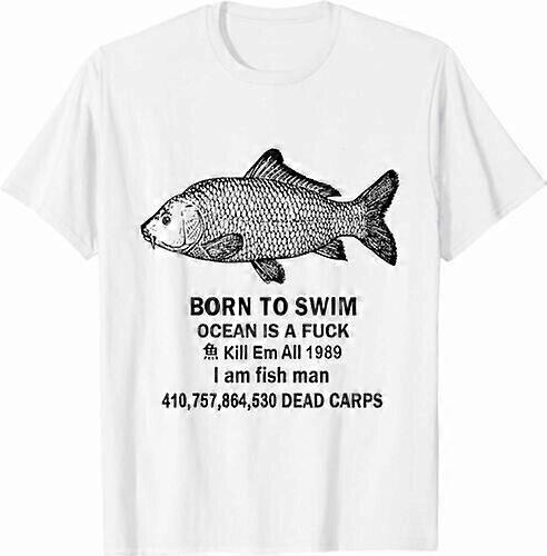 ولد للسباحة في المحيط هو Fvck Kill Em All 1989 I Am Fish Man تي شيرت TXU528