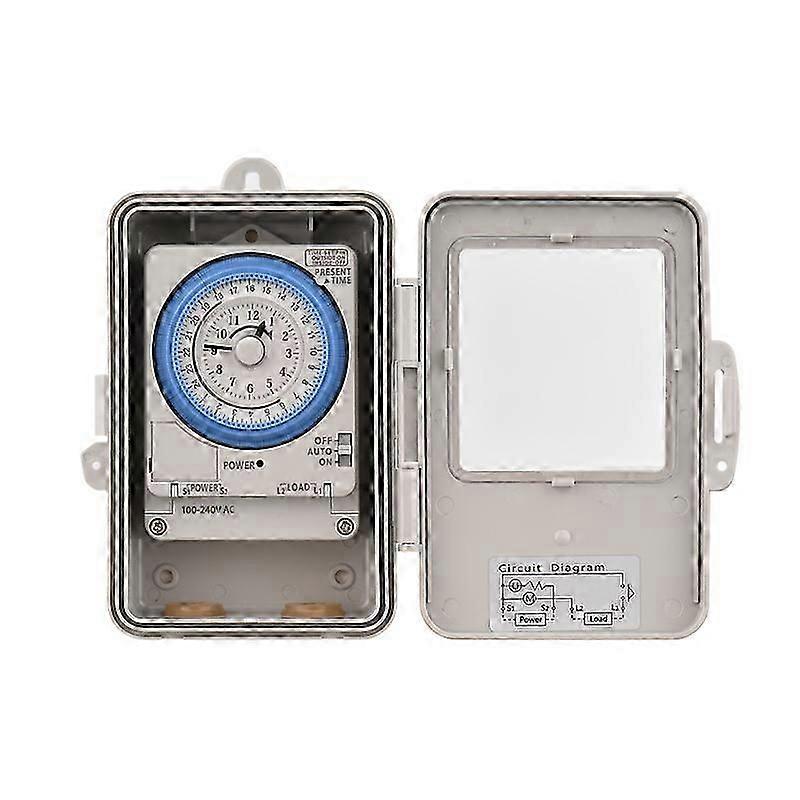 Mechanical 24 Hours Timer Switch IP53 Rating Programmable Electrical Timer Switch Box AC 100-240V 15 Minutes Interval 96 Times ON/ OFF with Mounting H
