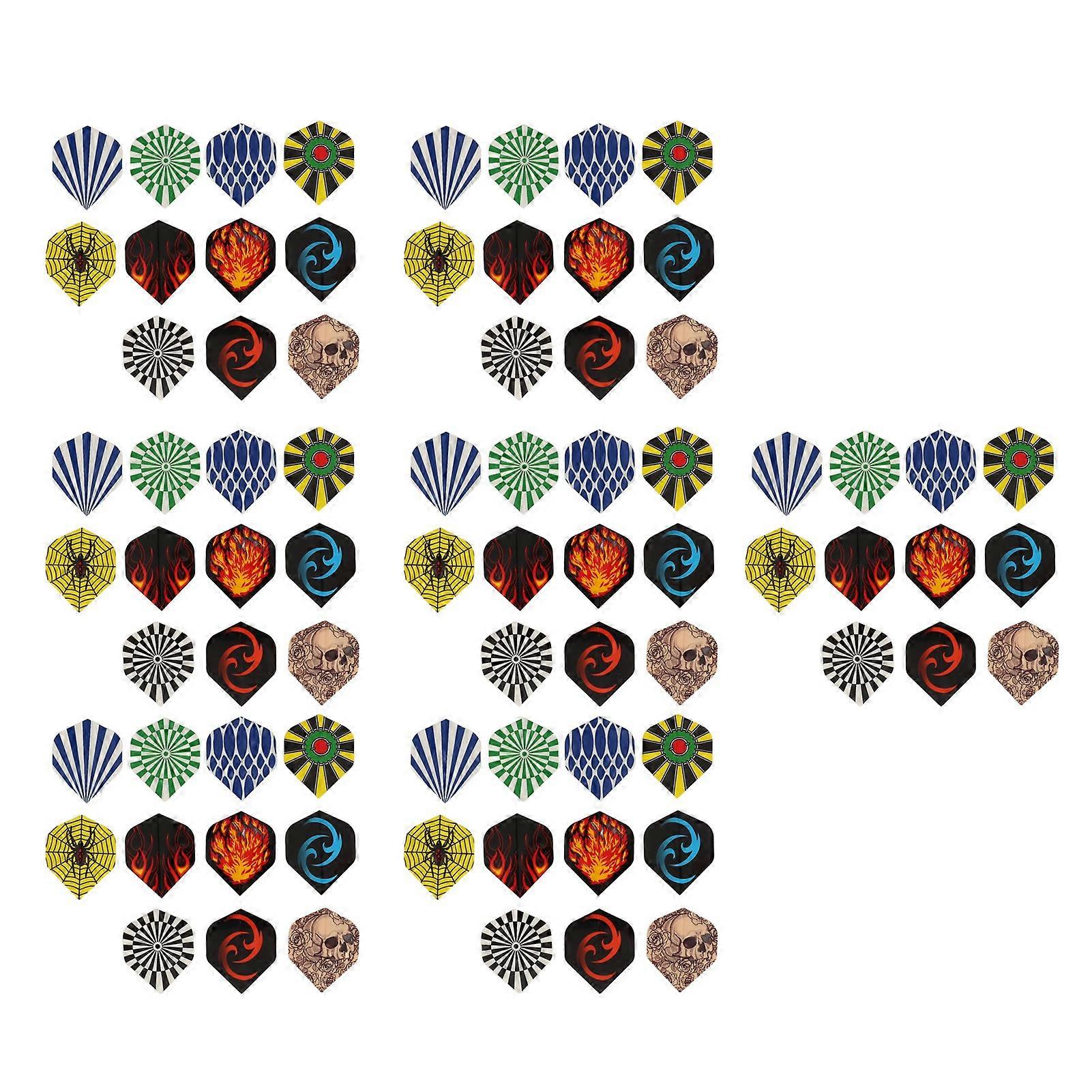 77Pcs Dart Flights Ailes de queue de plumes de remplacement en PET durable pour fléchettes à pointe souple à pointe en acier