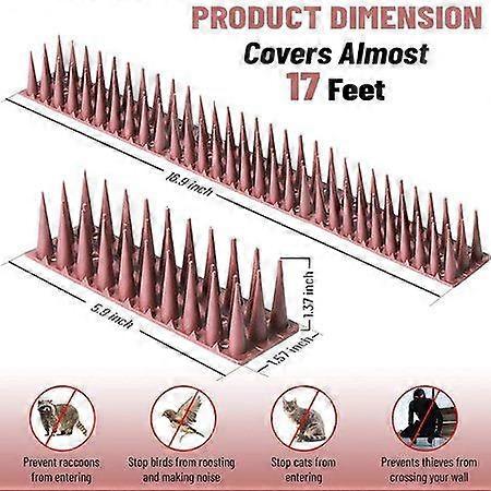 Universal Animal Repellent Plastic Bird Spikes - 12-Piece Set for Humane Deterrence of Pigeons, Squirrels, and More - Weather-Resistant, Easy Installa