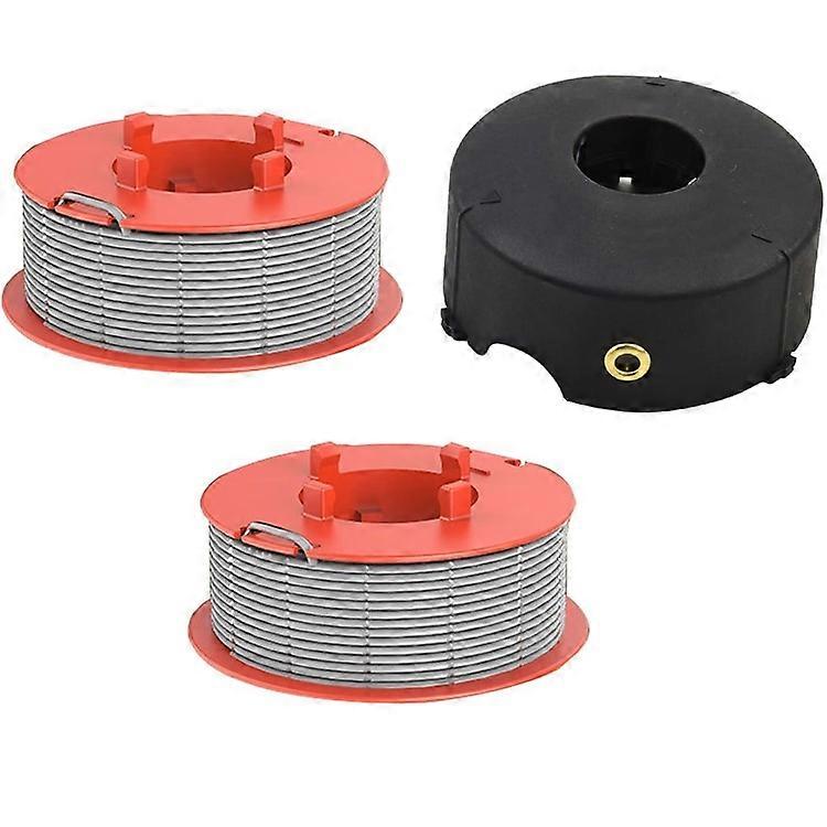 Compatible For Bosch ART 23 COMBITRIM / ART 26 COMBITRIM Lawn Mower 2 Spool Thread Reel + 1 Spool Cap, F016800175 / F016L71088
