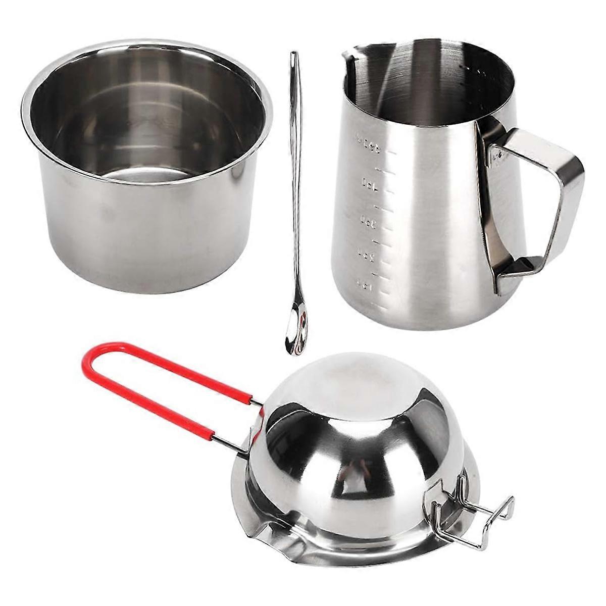 Kit per la produzione di candele in acciaio inossidabile Manico a cucchiaio per caldaia a doppio ugello Design appeso con due riscaldamenti