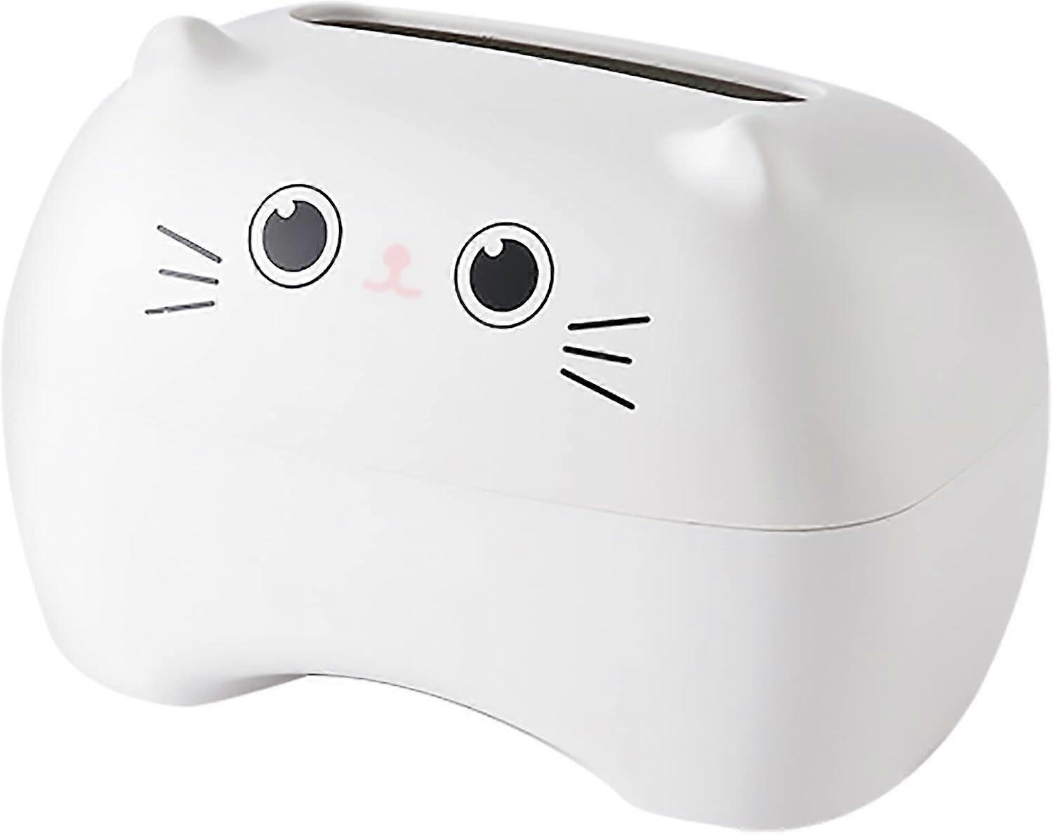 Cute Paper Box Paper Towel Dispenser Clear Cat Family Design, Durable Plastic, Decorative Home or Office Storage