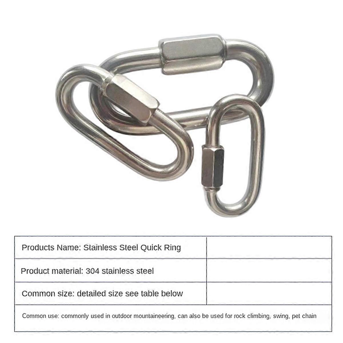 304 Stainless Steel Connecting Ring, Quick Chain Connecting Ring, Runway Climbing Carabiner, Insurance Buckle M3