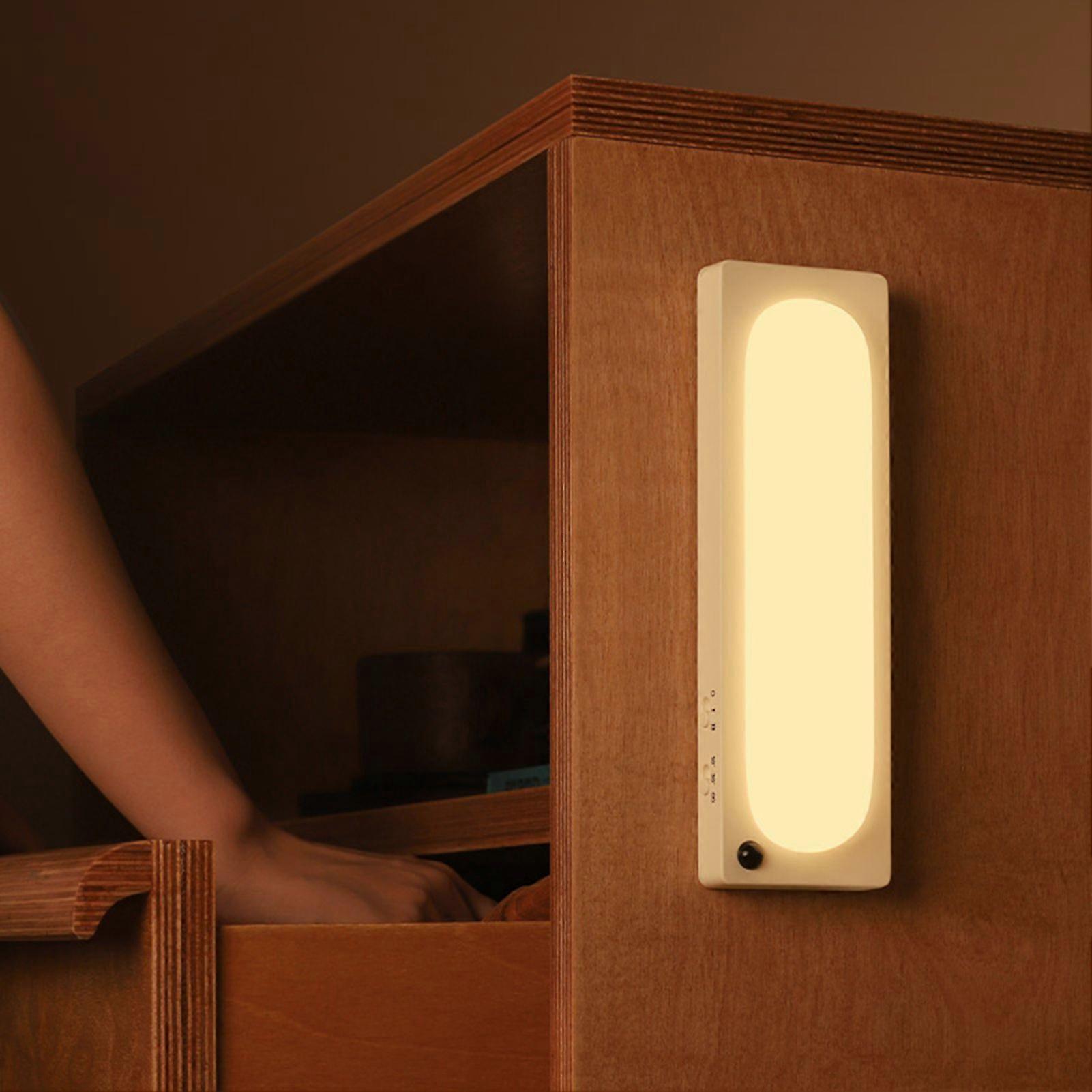 Motion Sensor LED Night Light Closet Cabinet Lamp Long Strip Infrared Self Adhesive Induction Light 270Lux/100Lux Two Brightness Levels 10/30s Delayed