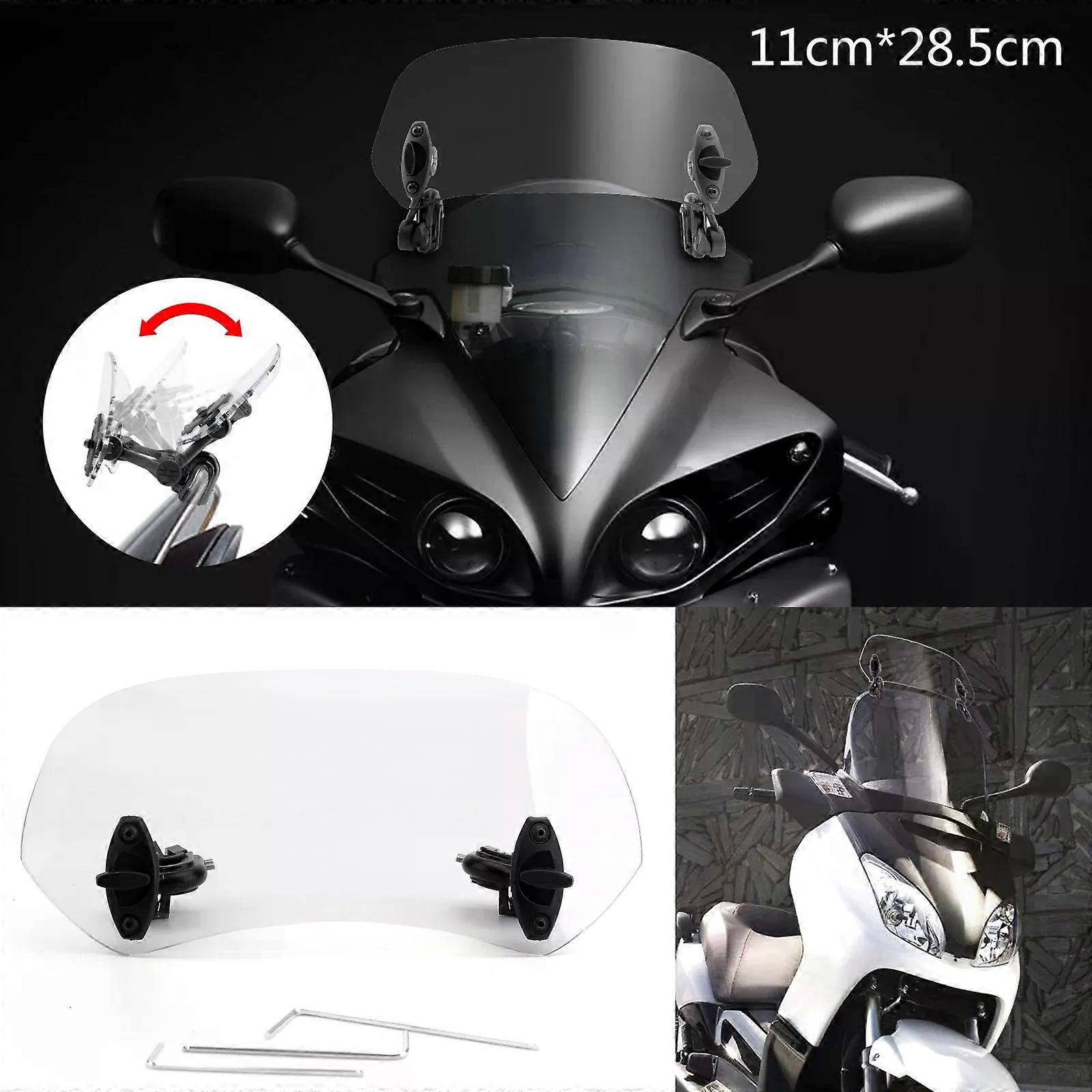 Universal Motorcycle Adjustable Clip On Windshield Extension Spoiler Wind Deflector compatible for compatible for MAXP