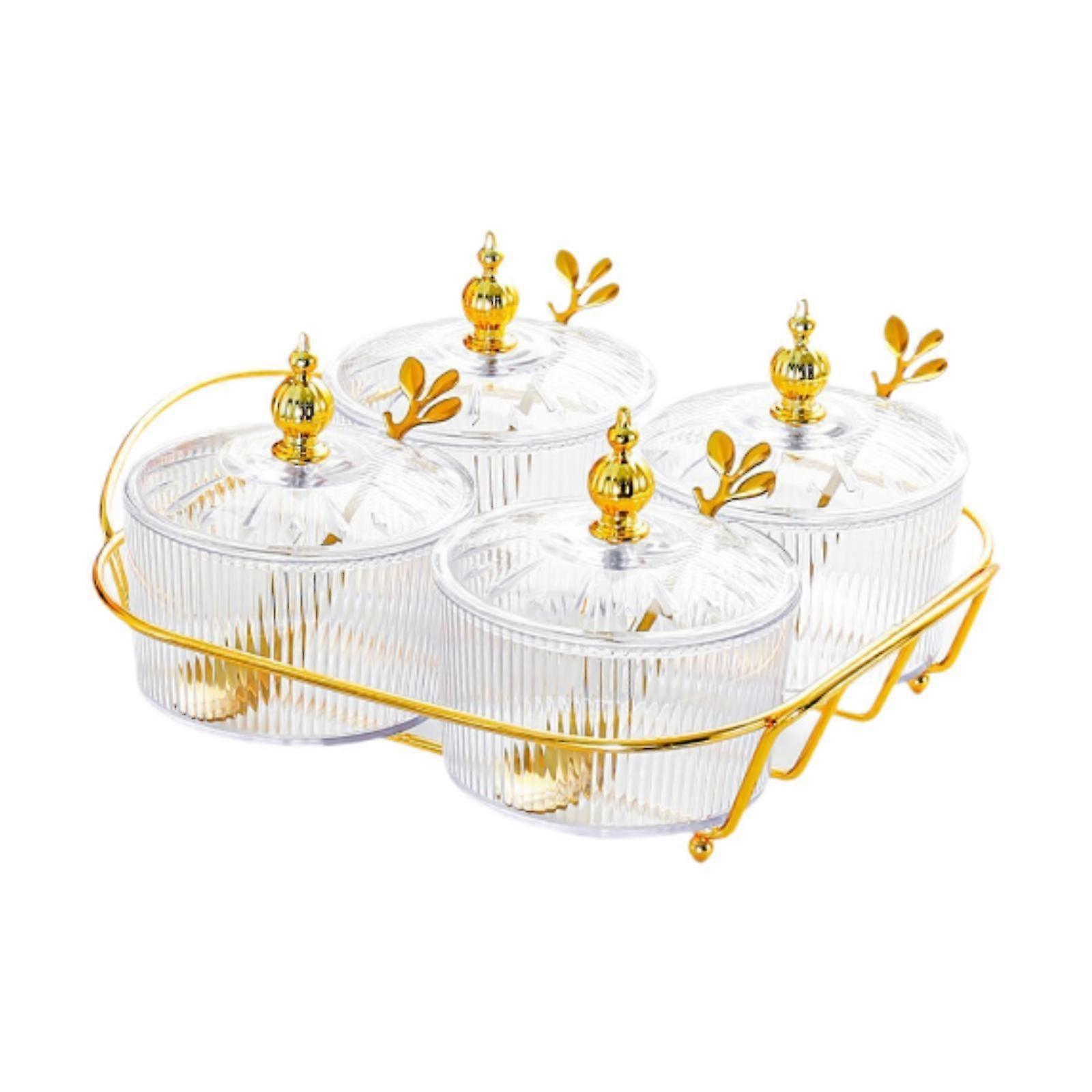 Dried Fruit Snack Serving Plate Divided Serving Dishes Luxury Dustproof Nuts
