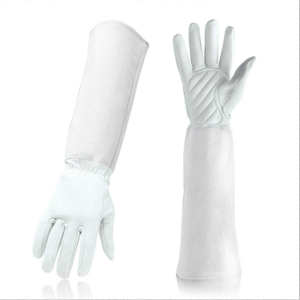 Polyesterikeinonahka samettipuutarhakäsineet, erittäin pitkä kyynärvarren suoja, ergonomisesti suunniteltu parempaan pitoon, piikinkestävä, joustava ja