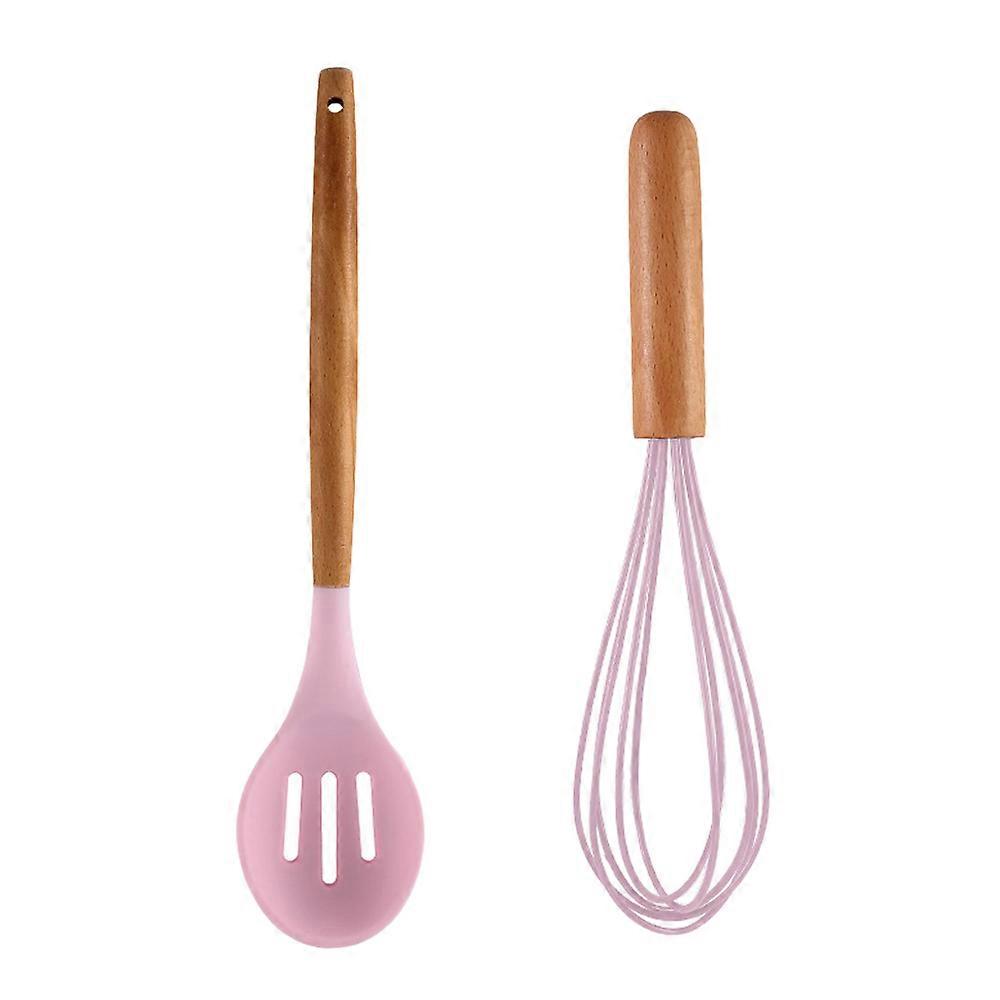 Manual Egg Mixer Kitchen Utensil With Durable Food Grade Silicone Wrap, Comfortable Grip Wooden Handle For Easy Use In Your Cooking Space
