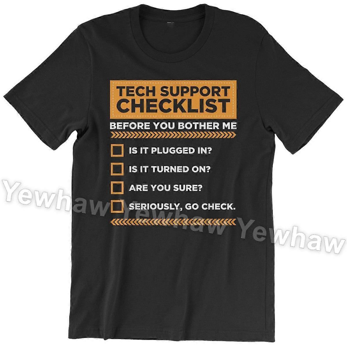 Tech Support Checklist Funny Computer Nerd Sysadmin Gift T-shirt, Birthday Present Shirts, Technology Professor Geek