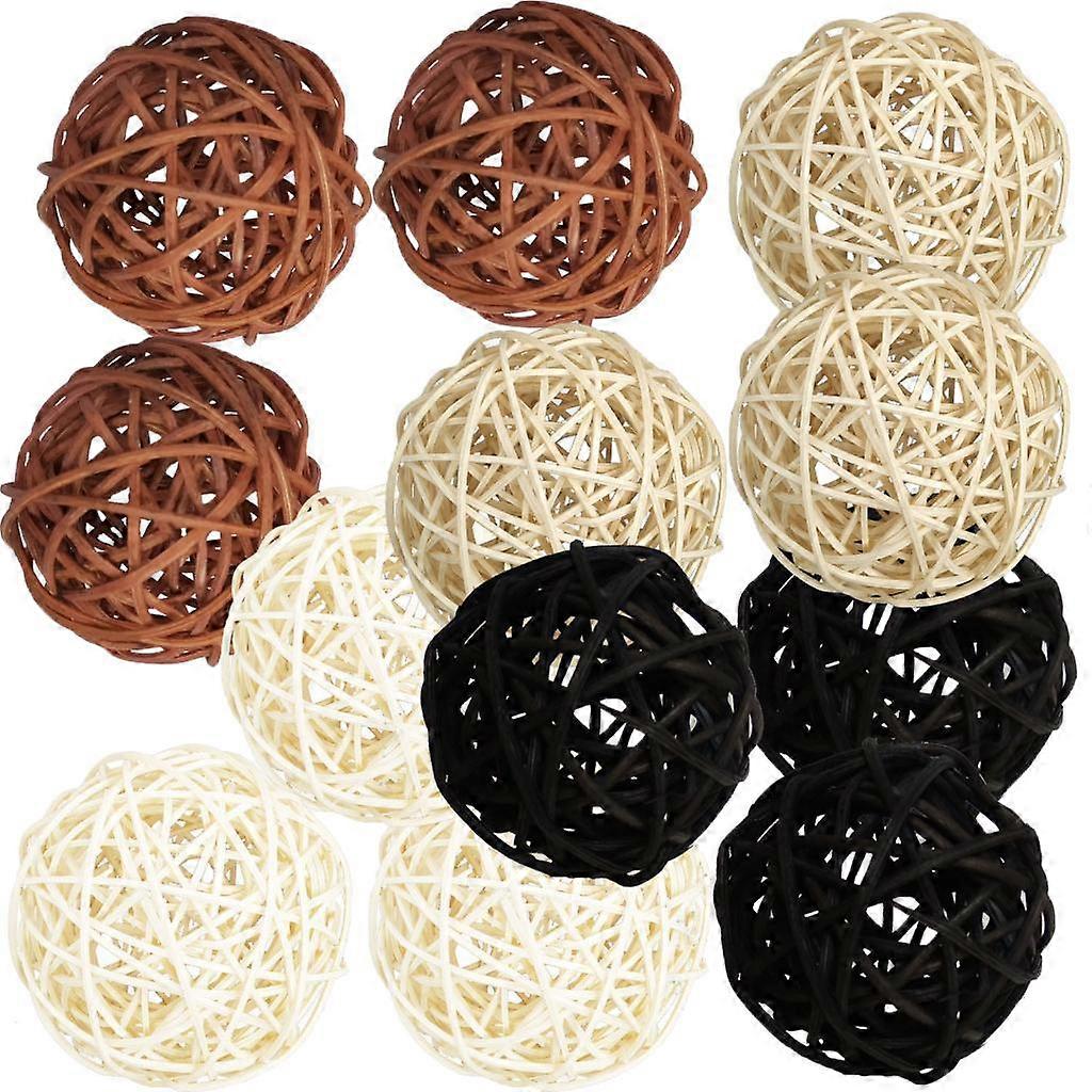 12x Wicker Rattan Ball 5cm Twig Orbs Balls DIY Crafts String Lights Ornament