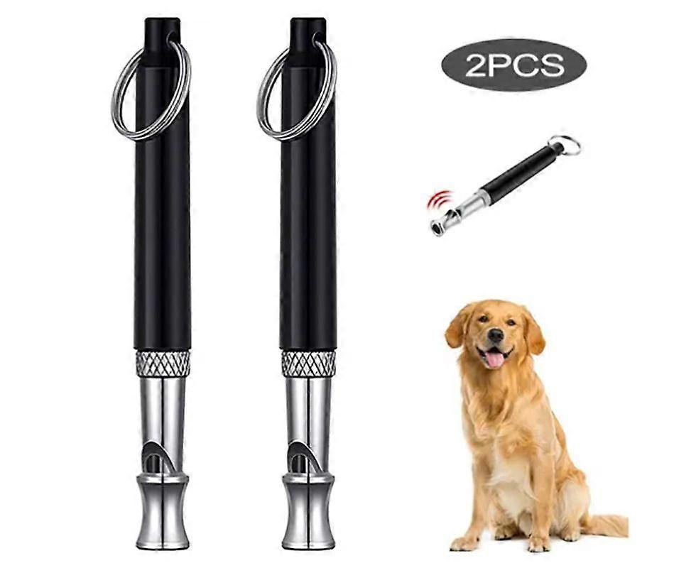 2Pcs Dog Training Whistle Ultrasonic Lightweight Sound Adjustable Portable Dog Whistle with Lanyard and Metal Ring