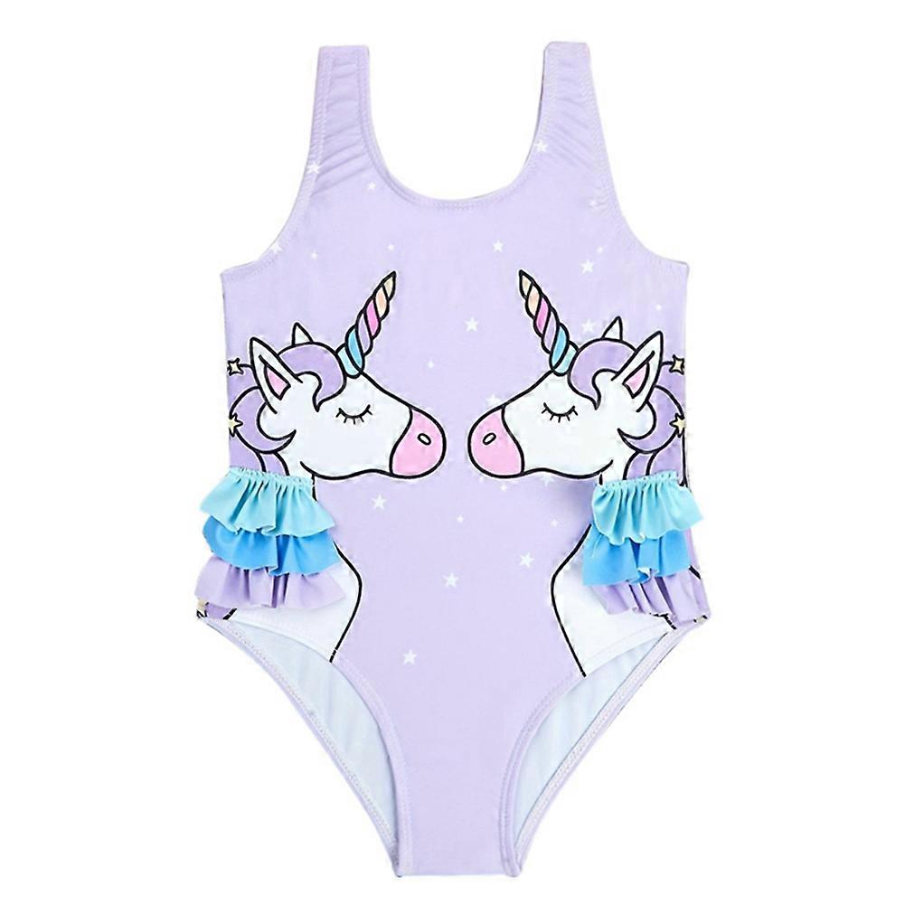 Toddler Girls One Piece Swimsuits Cute Print Quick Dry Beach Swimwear Bathing Suit for Beach 2-7 Years