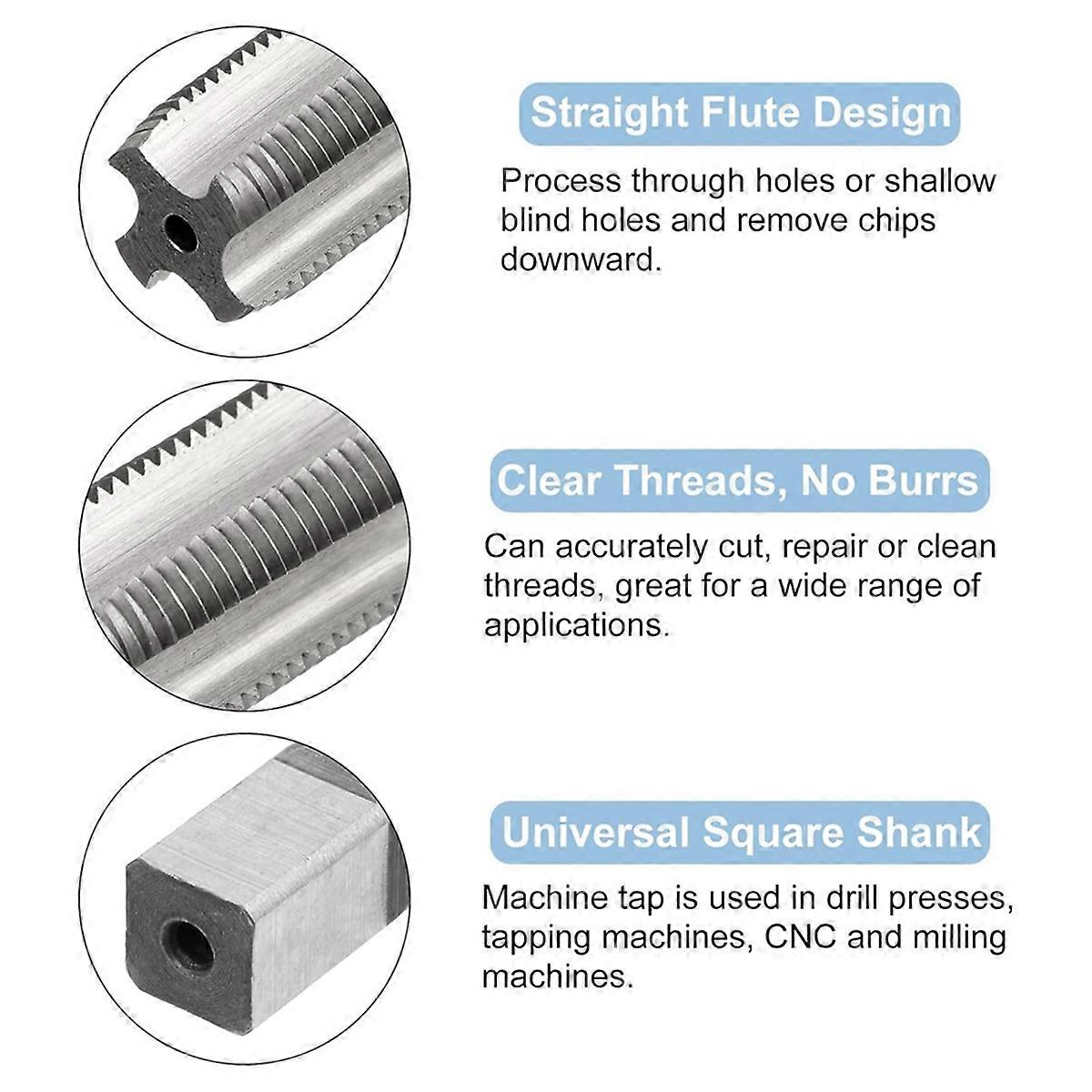 3Pcs Tap and Die Set, Metric M12 x 1 Thread Taps & Round Die