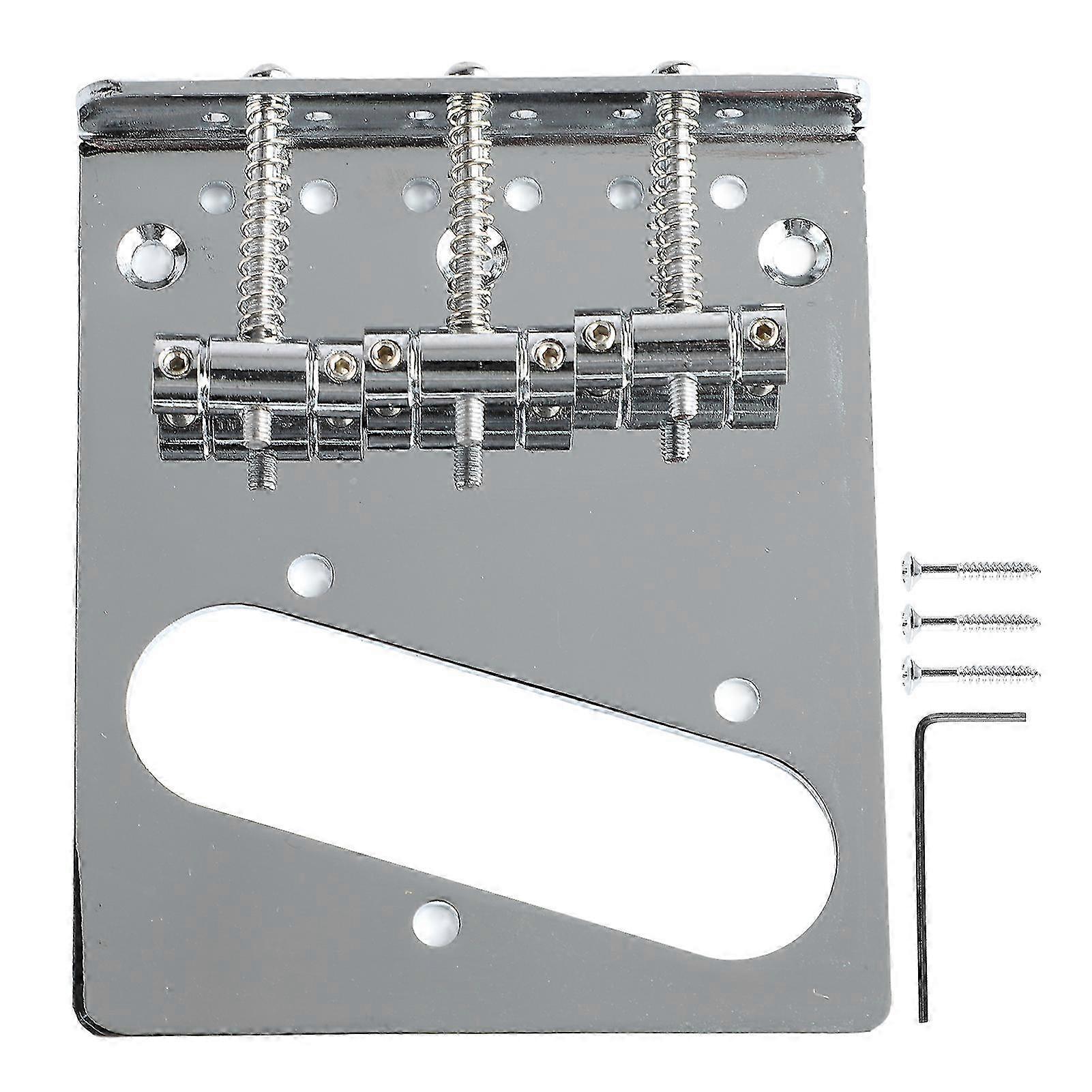 Electric Guitar Bridge 3 String Saddle with Single Coil Pickup Hole Instrument Accessory