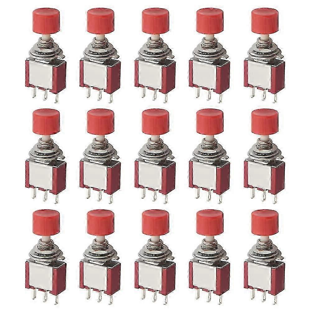 15 Pcs Spdt Momentary Push Button Switch - 3 Pin Ac 2a 250v/ 5a 120v No/nc