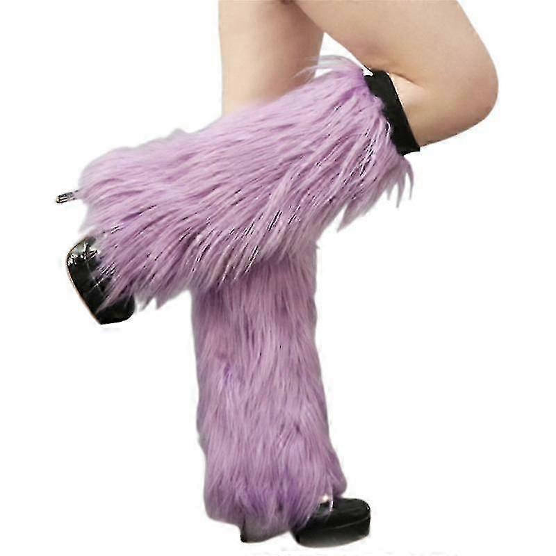 Fuzzy Faux Fur Leg Warmers Fur Heels Long Boots Cuff Cover Has Elasticity One Pair Boot Cover