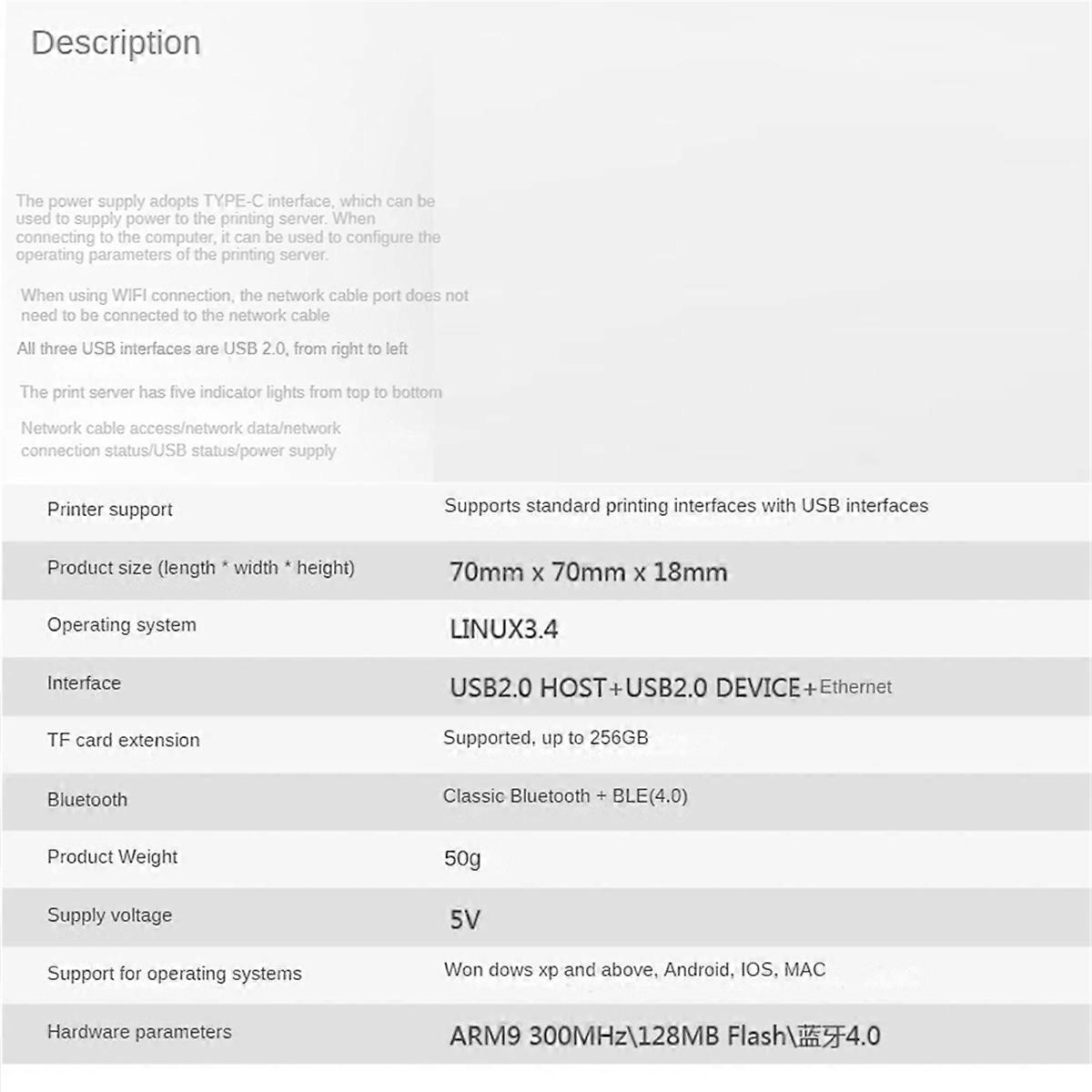 Breeshy Druckserver NP332 - Netzwerk, USB, WLAN & Bluetooth Für 3 Drucker
