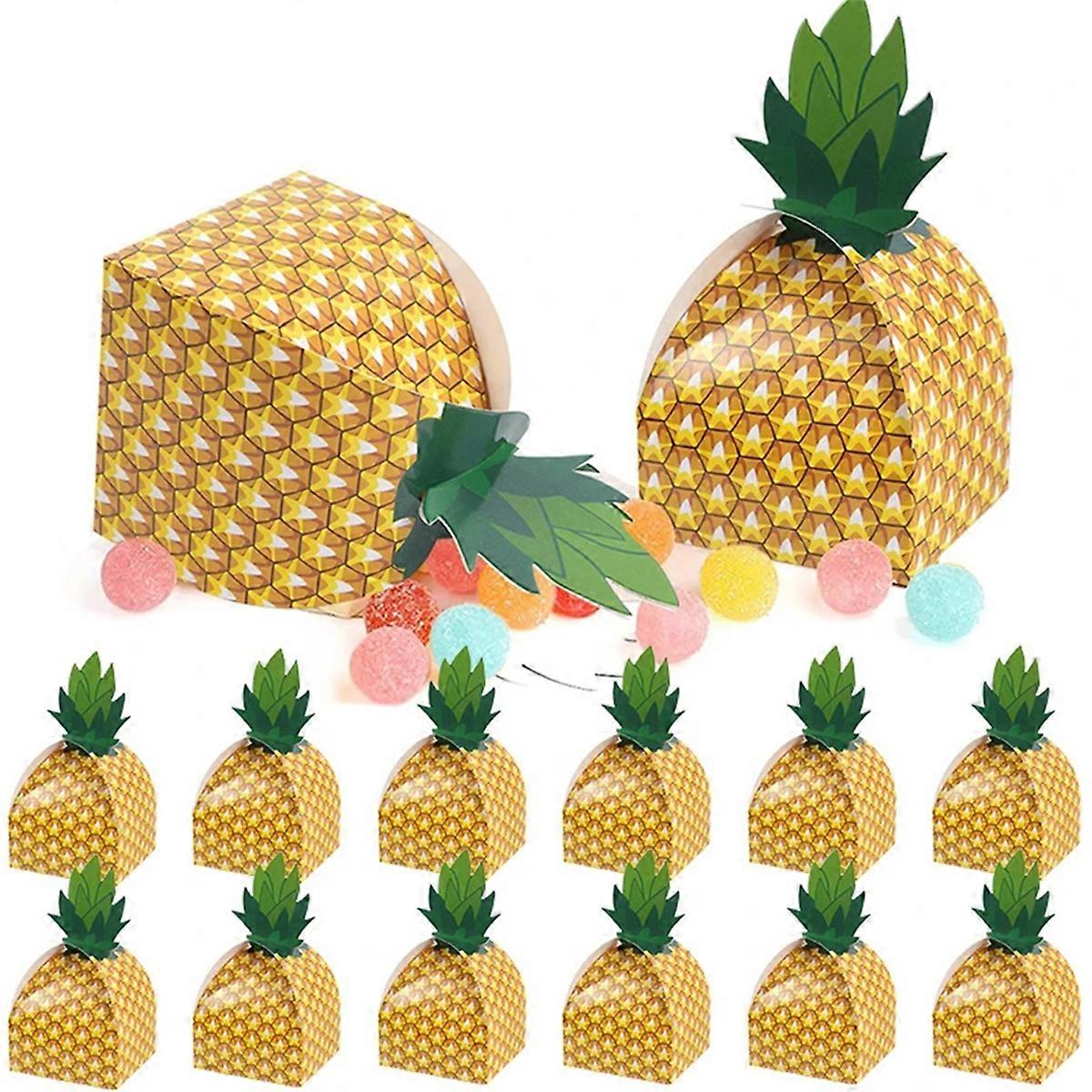 50PCS Pineapple Candy Cookie Box Hawaiian Gift Packing Box