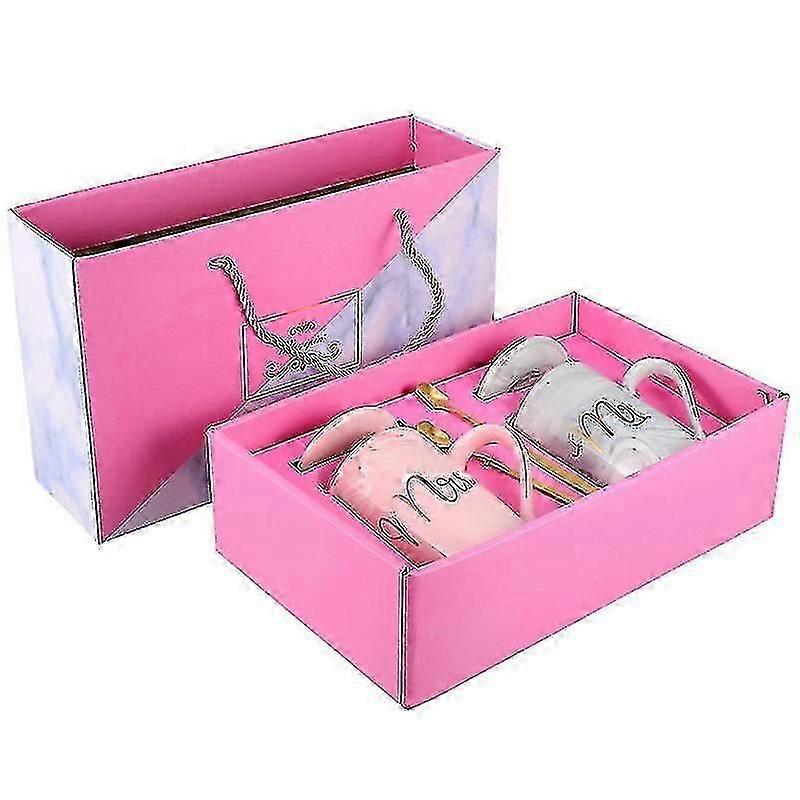 12X8cm Assorted Color Tumblers 1 Set Exquisite Marbling Coffee Cups With Lids And Spoons Kit (assort
