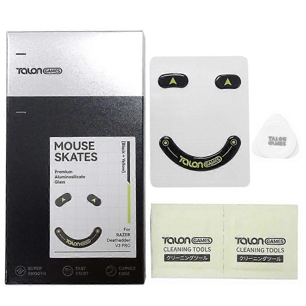 1Set ملصقات تزلج ماوس زجاجي وسادة أقدام الماوس ل DeathAdder V3 Pro Mouse