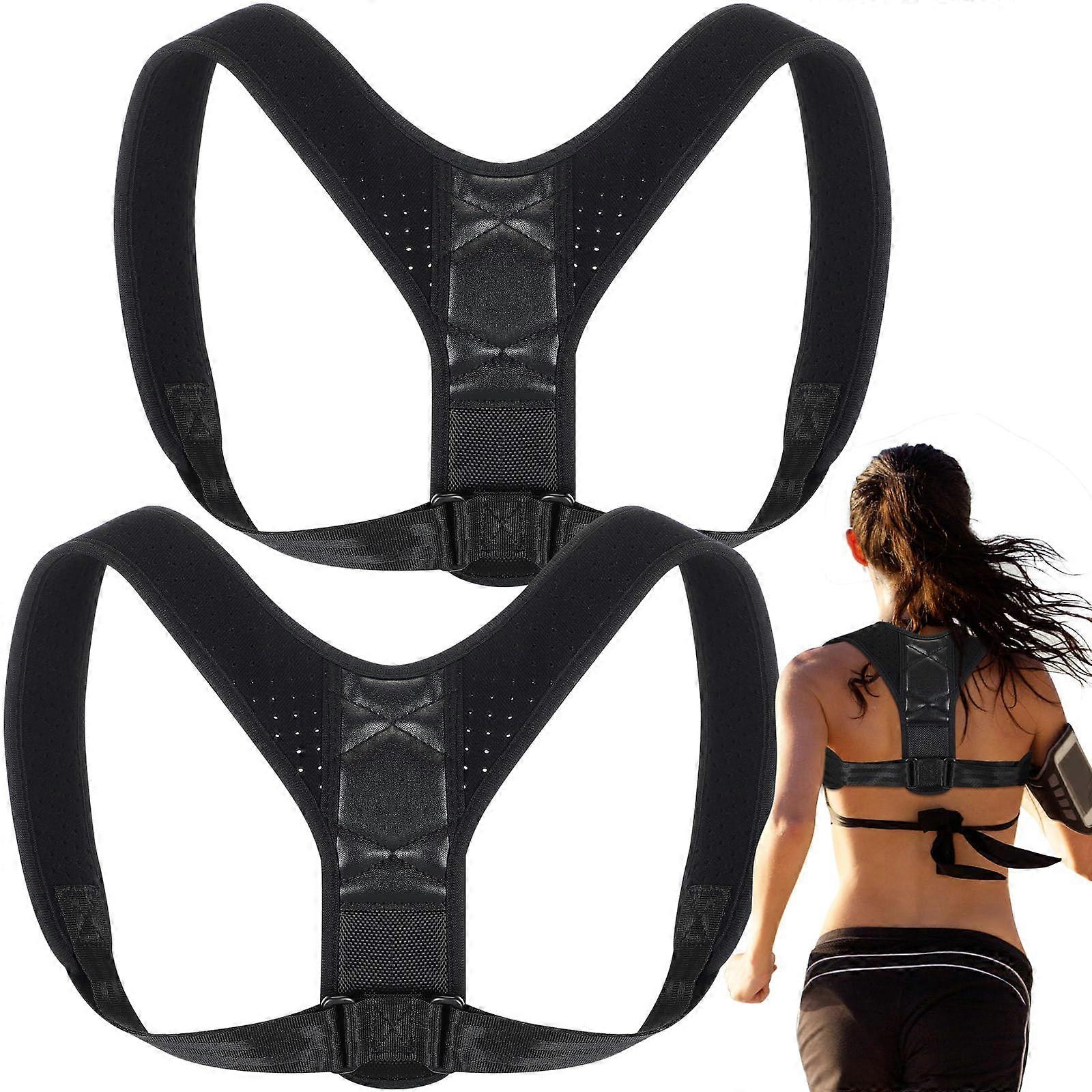 Adjustable Upper Back Brace Posture Corrector for Women, 2 Pack, One Size Fits Most, Adjustable Design, Comfortable Support