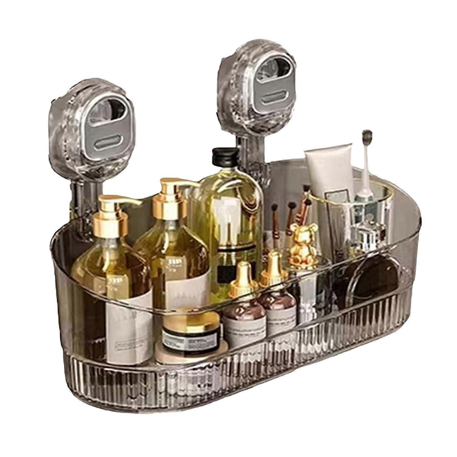 Wall Storage Organizer, Large Capacity No-Drill Suction Cup Storage Box for Bathroom, Waterproof Design