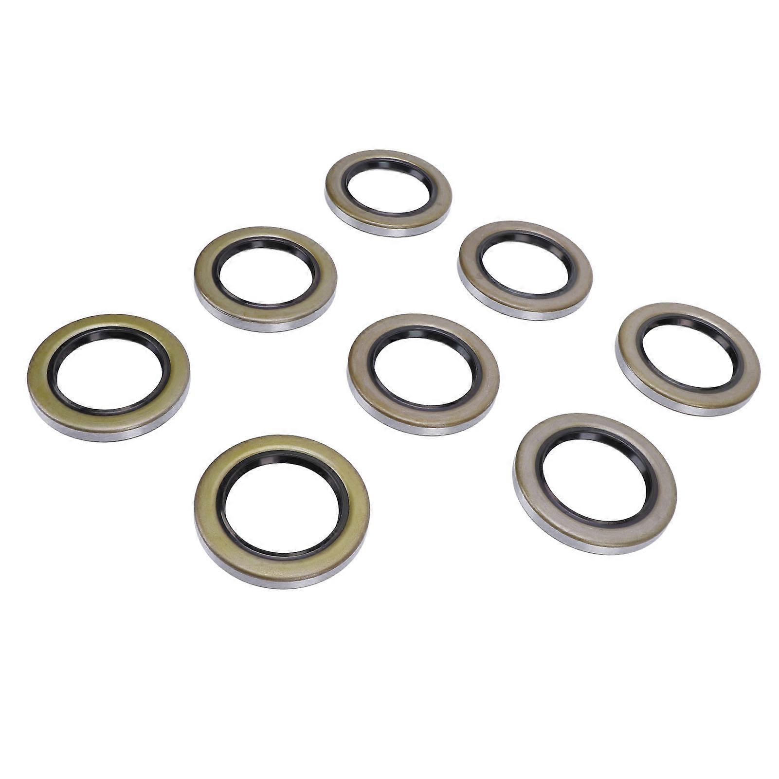 8PCS Trailer Hub Wheel Grease Seals 2.25in ID 3.376in OD Double Lip Grease Seals for Dexter Texcom RV Trailer 