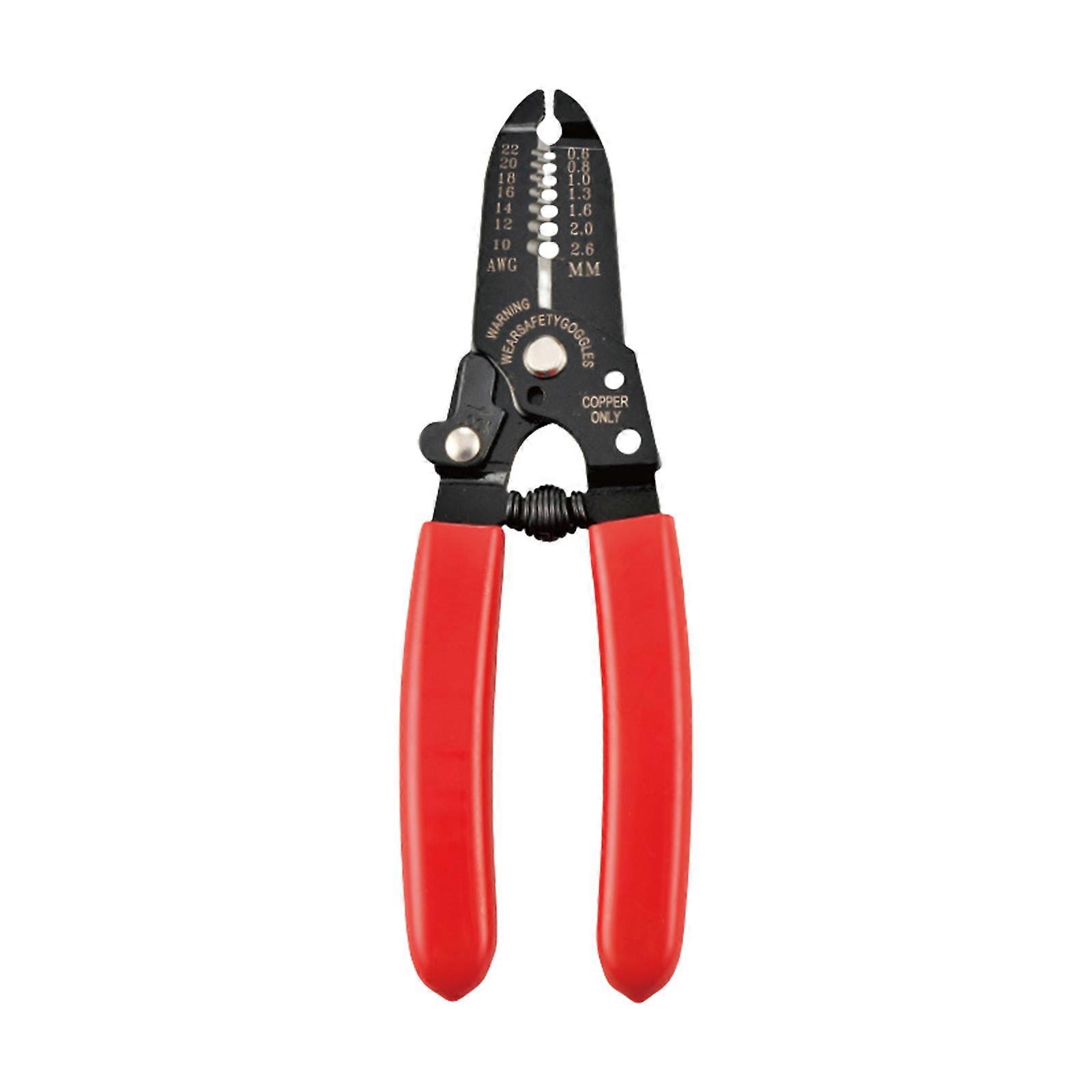 Efficient Wire Stripper Pliers for Electricians Using Carbon Steel Stripping and Crimping Cable Tool for Long Use Red