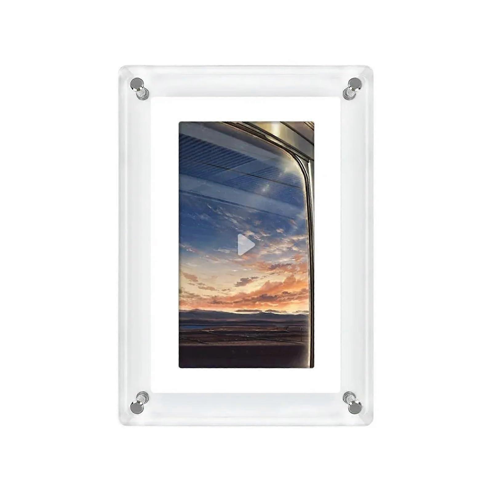 Acrylic Digital Photo Frame 5 Inch 1200mAh Vertical Display IPS Screen 4G Memory Battery Digital Photo Frame Clearer