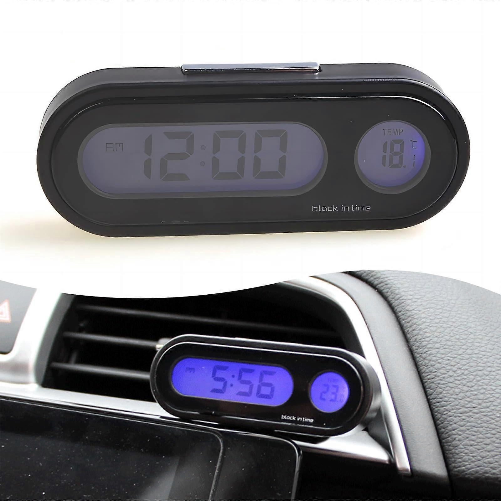 1 Car Inner Digital Clock Multifunction Thermometer LED Display Glossy Large Clock