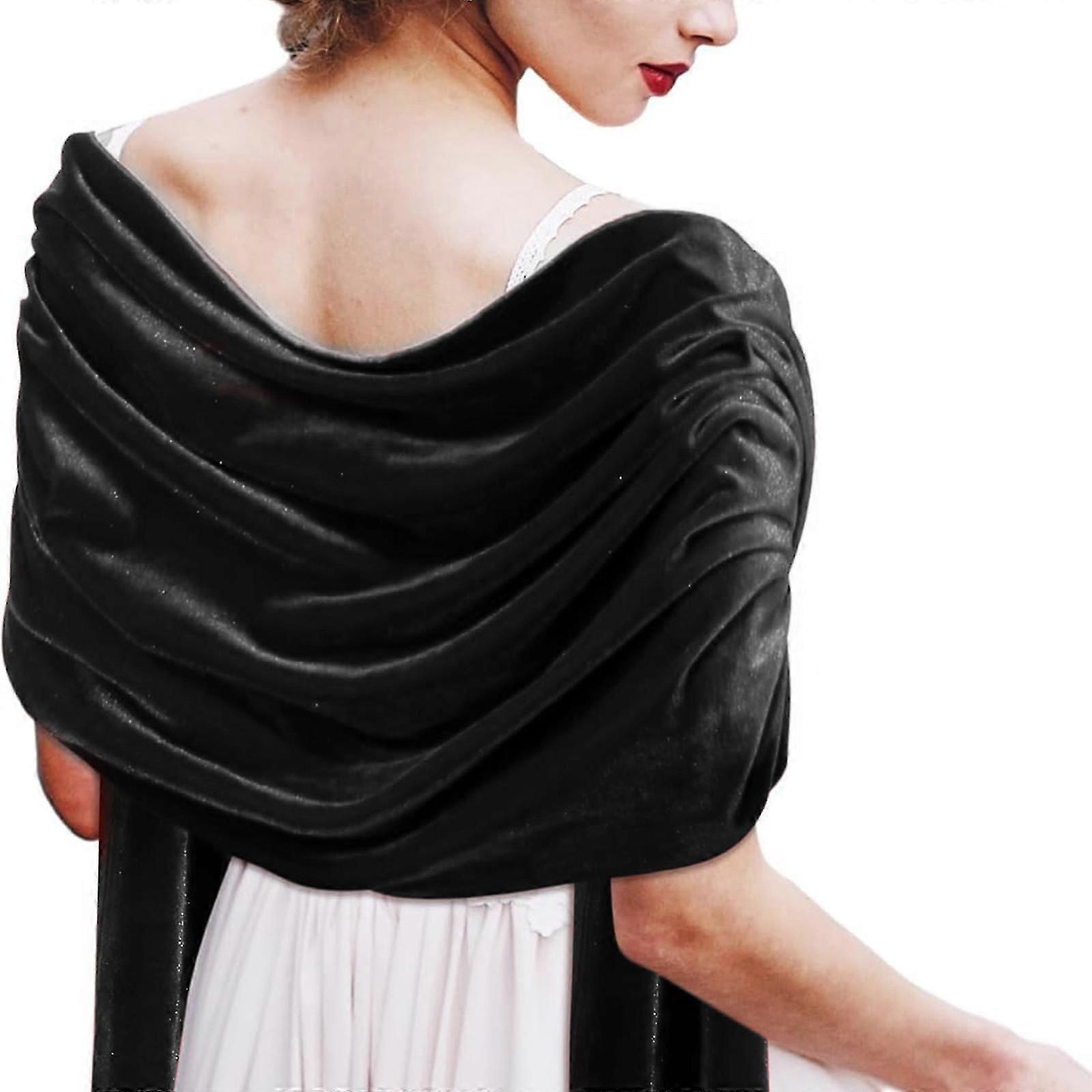Fashionable Velvets Warmth Shawl Breathable Bridal Shawl Thicken Plush Shawl for Various Event Royal Blue