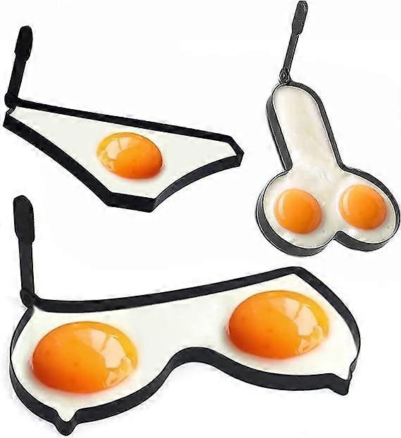 3パックオムレツリングモールド、バチェロレッテパーティー用の面白いノンスティックオムレツモールド、ベーキングとクッキング用のハンドル付きDIYキッチン