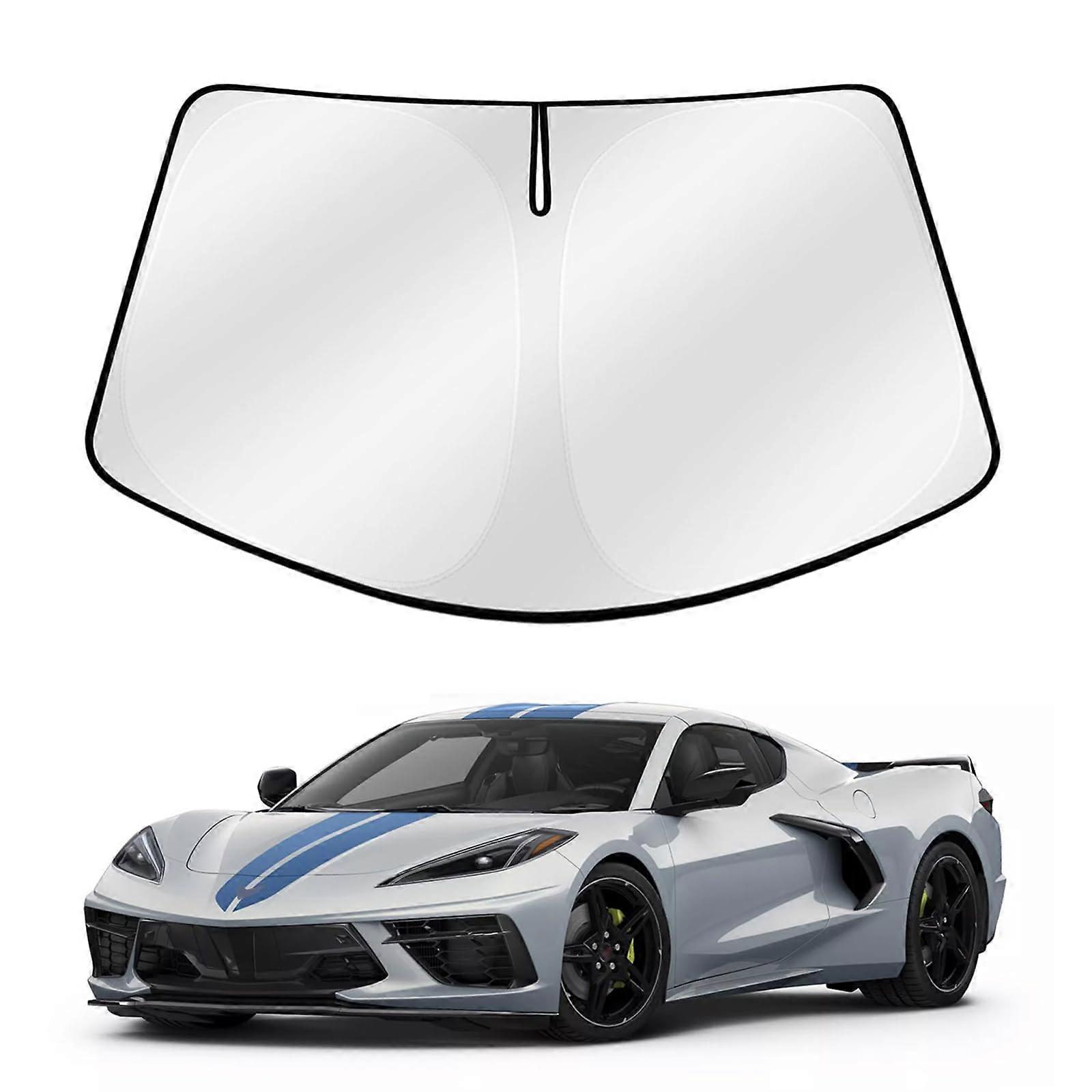 Front Windshield Sunshade for Chevrolet Corvette C8 2020-2025 UV Blocker Heat Shield Custom Fit Sun Visor Privacy Protector
