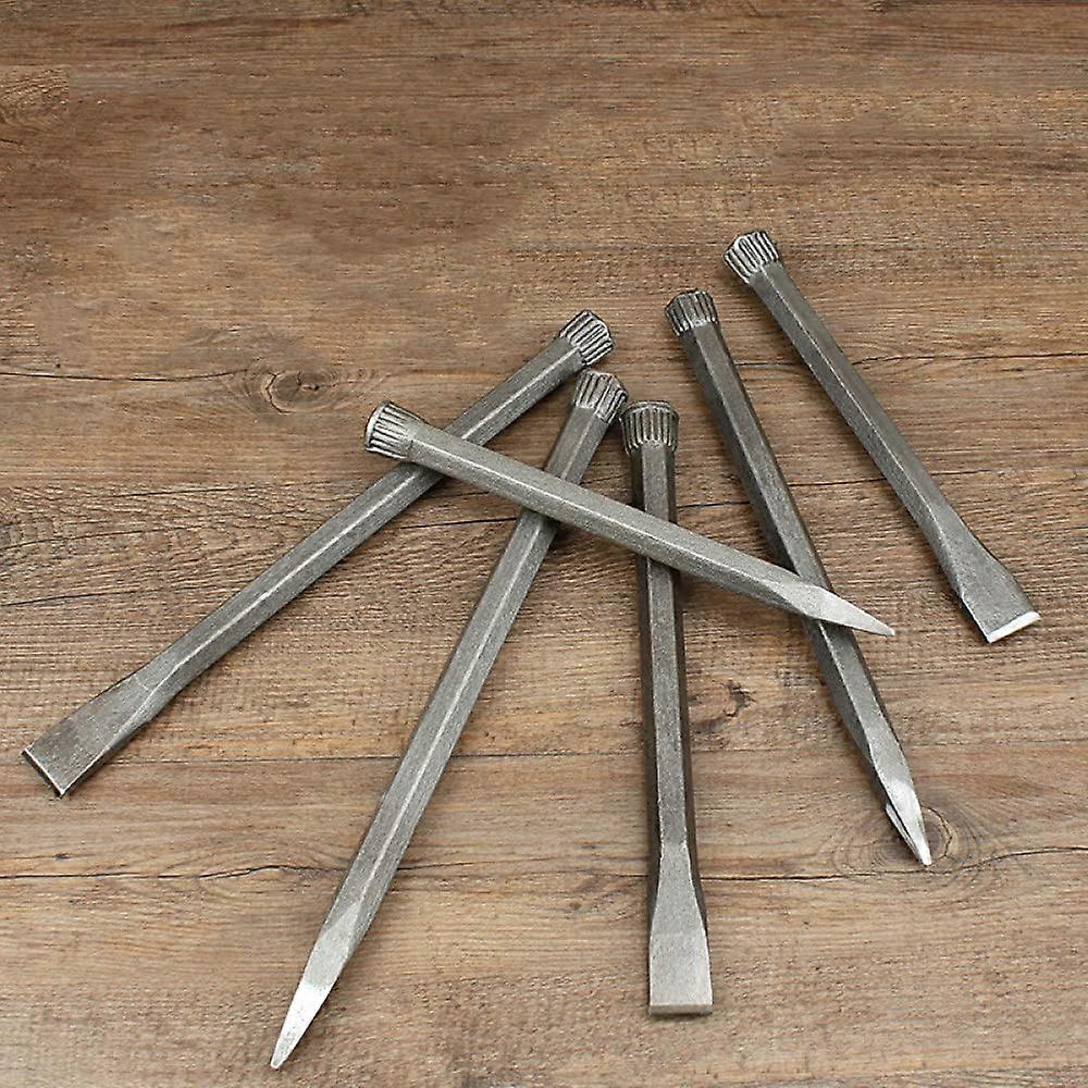 High Carbon Steel Chisel Point and Flat Head 300mm Hexagonal Rod Forged Industrial Grade Carving Tool with Handle