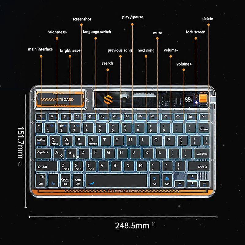 NEW Backlit Teclado Bluetooth-compatible Keyboard For iPad Android Windows iOS Phone Tablet Wireless Keyboard For Samsung Huawei