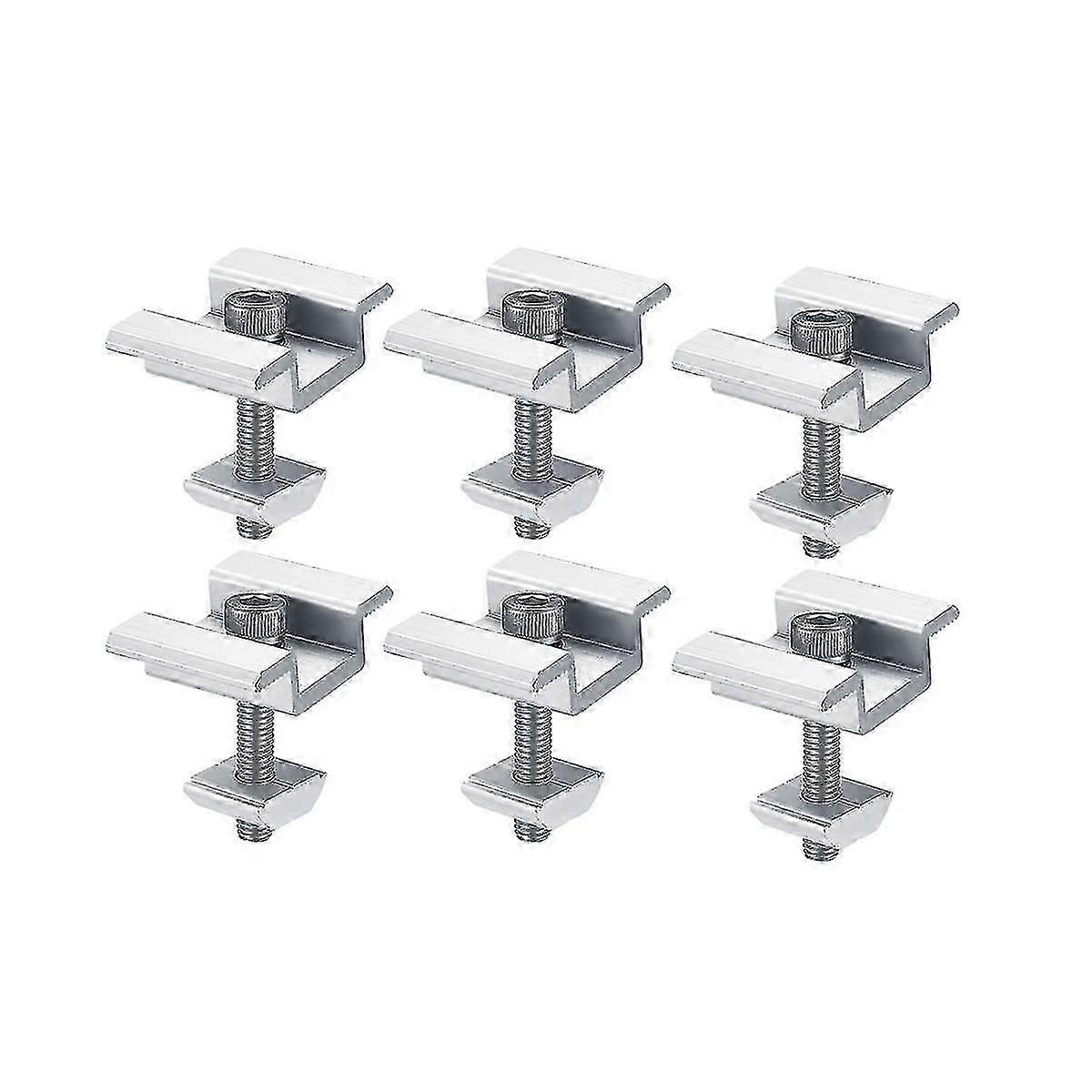 8pack solcellepanel monteringsbraketter, solcellepanel ende, senter, for pv solcellepanel solcellemodul 30m