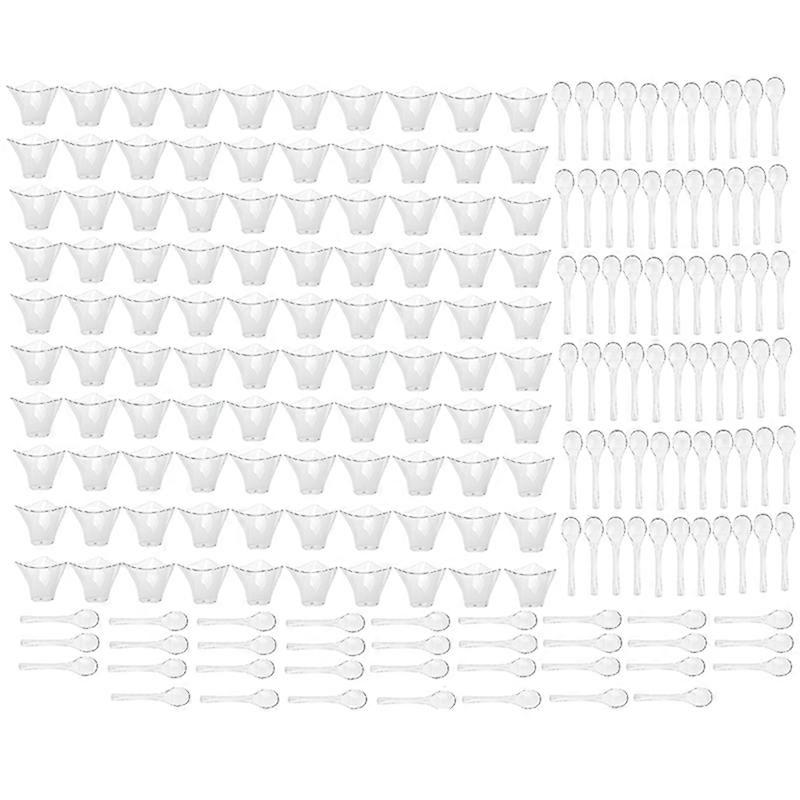100PCS Disposable Dessert Cups Freeze Pudding Cup