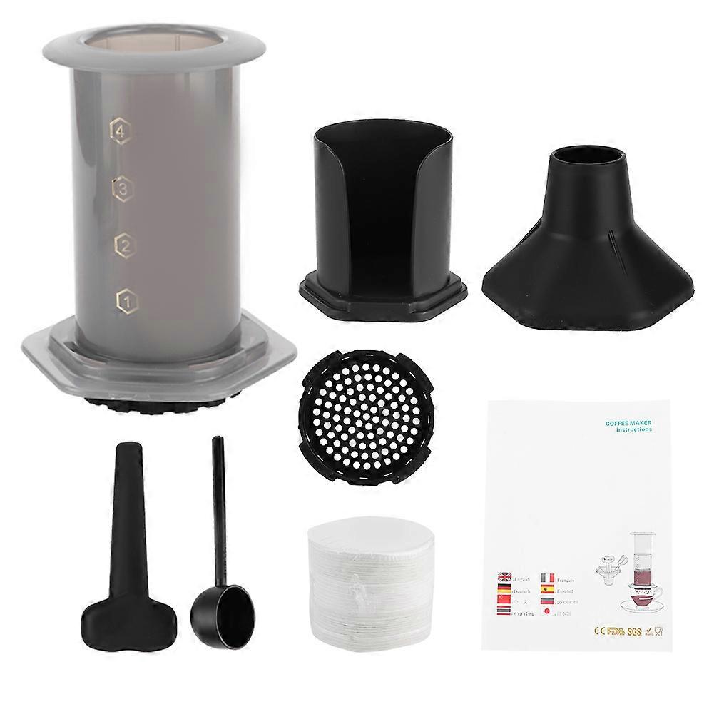 Portable Integrated Coffee Press Maker with 400Pcs Filter Paper for Home Office Use