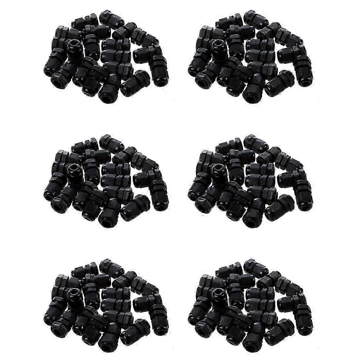 120 Pieces Black Plastic Waterproof Cable Gland Connector PG7