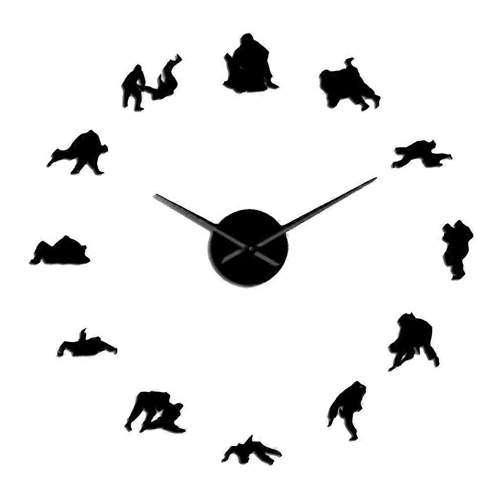 diy wall sticker clock Black