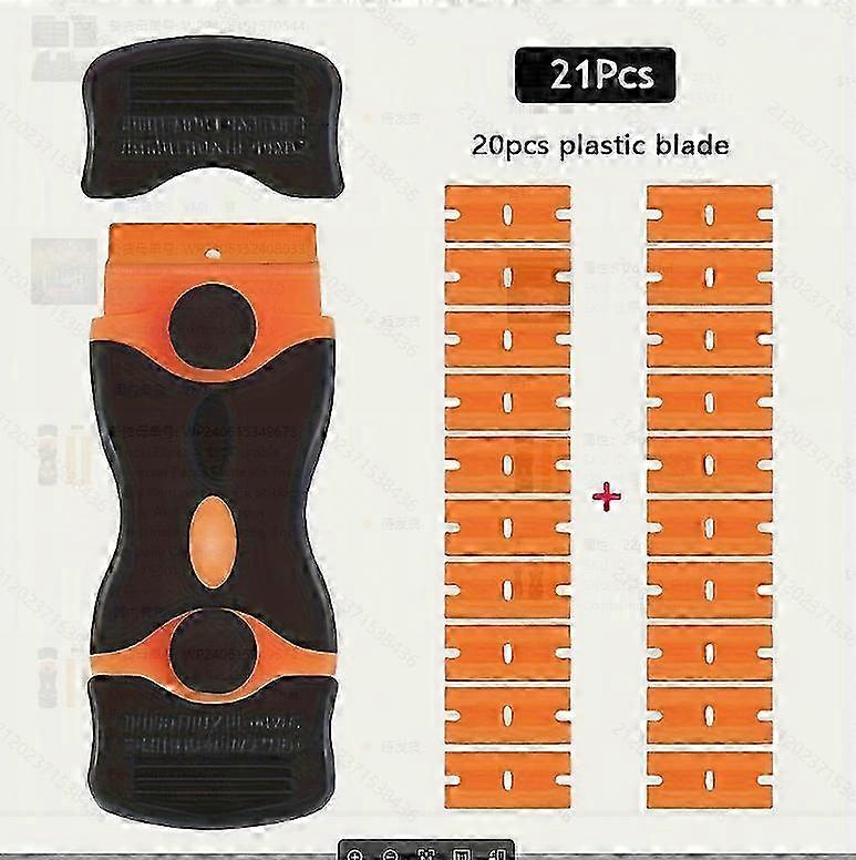 Multi-functional Scraper: 1 Dual-head Tool + 20 Plastic Blades 2025
