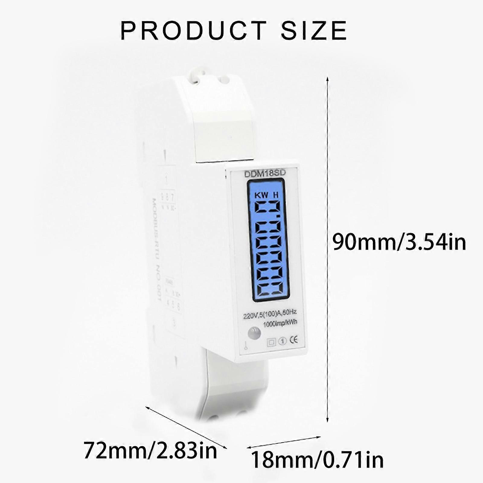 Single Phase Energy Meter Electric Meter LCD KWH Electric Meter DIN-rail KWH Meter Backlight Energy Meter for Home