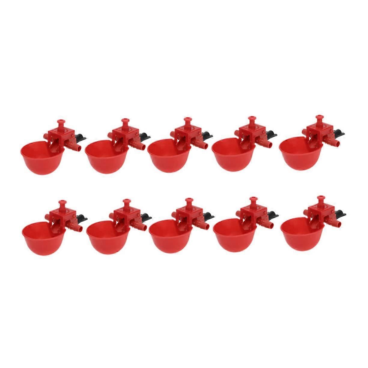 Automatic Refilling Drinker for Chickens 22 Pieces Red Poultry Water Container with Durable Material and Easy Installation
